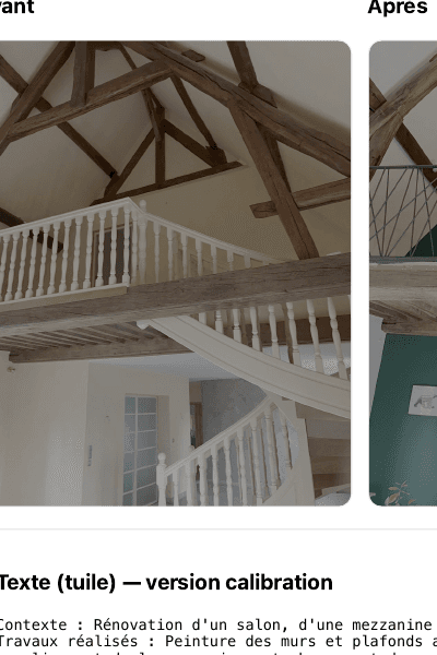 Salon, mezzanine et escalier avant